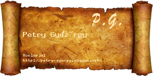 Petry György névjegykártya